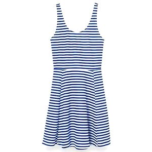 h&m blue and white striped dress Women's White/blue striped Linen-Blend Shirt Dress